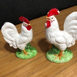 Vintage Lefton Rooster and Hen Figurines